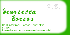 henrietta borsos business card